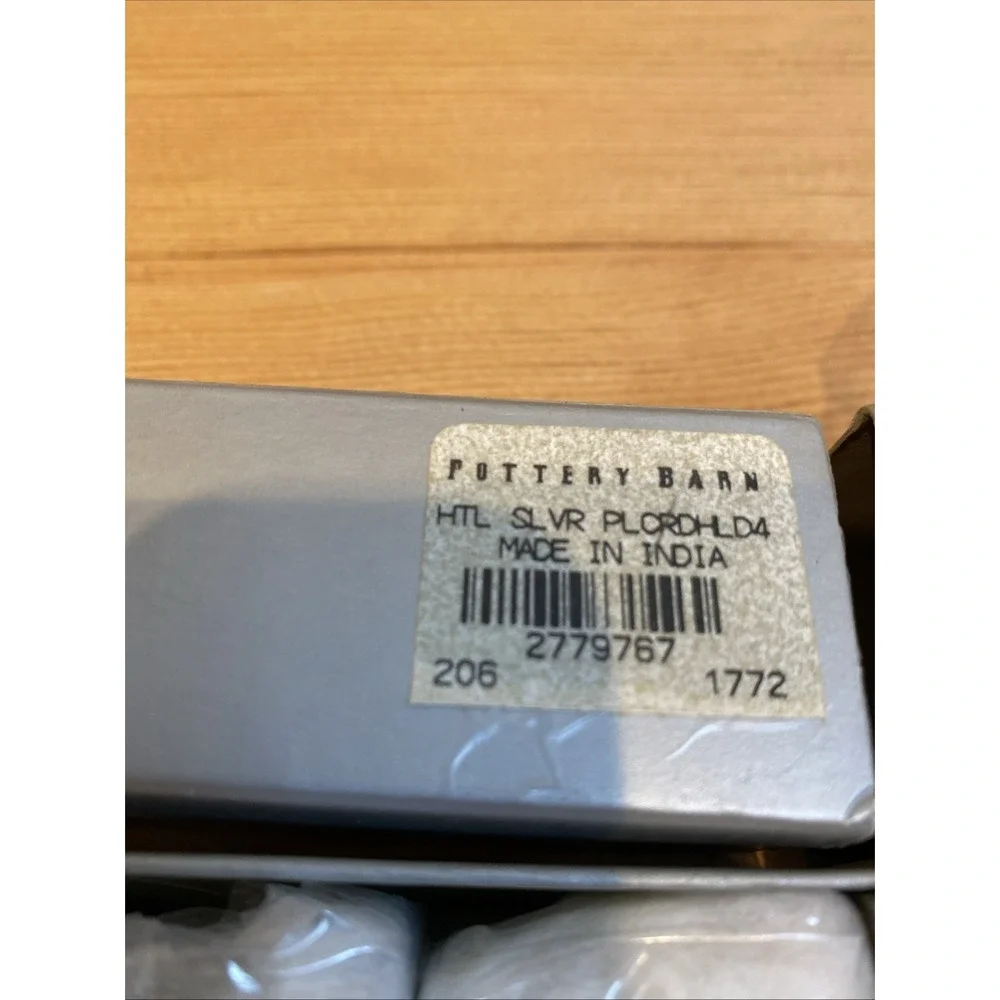 Pottery Barn Set Of 7 Hotel Placecard Holders Entertaining Dining Silver‎ Finish